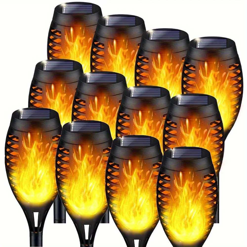 

2/4/6/8pcs Solar Lights, Outdoor Solar Torches Light for Garden Decor, Waterproof Decorative LED Solar Lights for Outside Pathwa