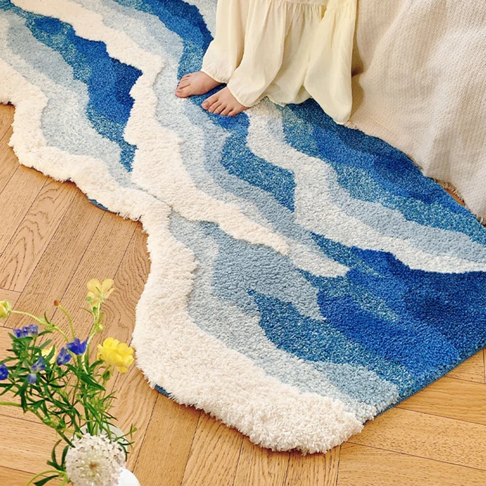 New Special-Shaped Ins Style Wave Pattern Bedroom Bed Flocking Foot Mat Living Room Sofa Carpet Thickened Absorbent Non-slip Mat
New Special-Shaped Ins Style Wave Pattern Bedroom Bed Flocking Foot Mat Living Room Sofa Carpet Thickened Absorbent Non-slip Mat