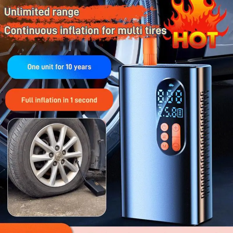 6000mAh Cordless Car Tire Inflator USB Rechargeable/12V Air Compressor Pump with LED USB Output for Car Bicycles Motorcycle Ball
6000mAh Cordless Car Tire Inflator USB Rechargeable/12V Air Compressor Pump with LED USB Output for Car Bicycles Motorcycle Ball