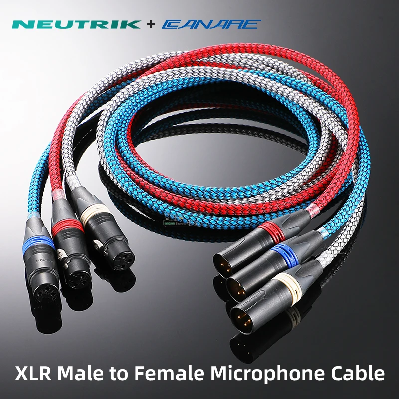 

Mixer Audio Line 3 Pin Gold-plated XLR Balance Cable Male to Female Canare Microphone Cable L-4E6S Neutrik XLR Plug NC3MXX-B