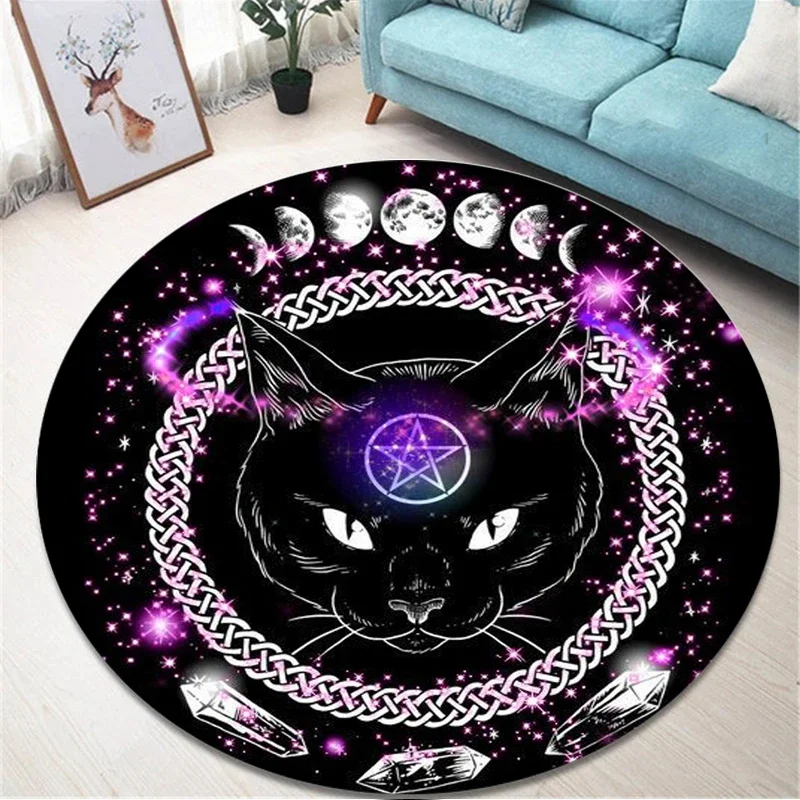 Satan cat and goat pierce the round carpet of the throne, atheist living room, bedroom, sofa, floor mat, home decoration
Satan cat and goat pierce the round carpet of the throne, atheist living room, bedroom, sofa, floor mat, home decoration