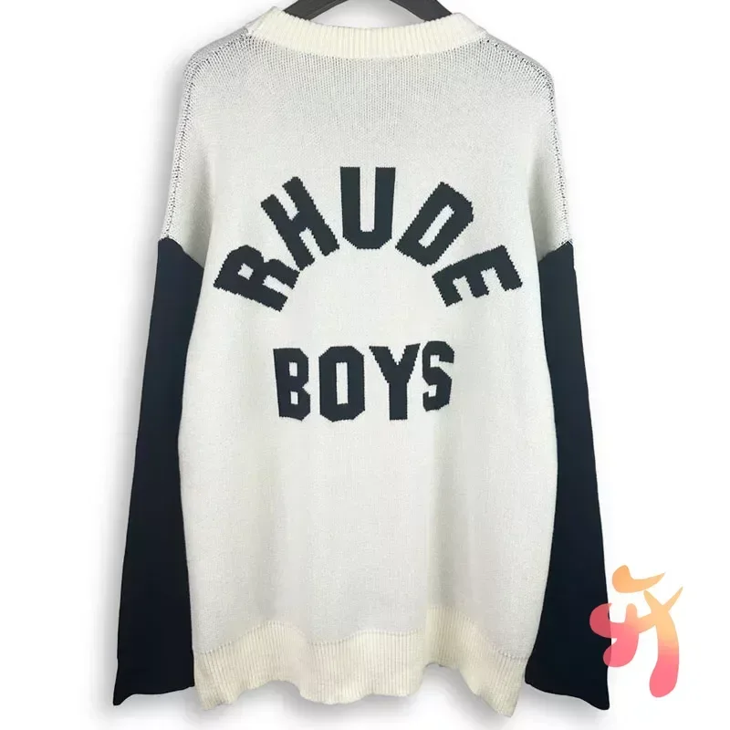 New Rhude Letter Jacquard Sweater Men Women Knit Sweatshirts Oversized High quality 1:1 rhude Sweater
New Rhude Letter Jacquard Sweater Men Women Knit Sweatshirts Oversized High quality 1:1 rhude Sweater