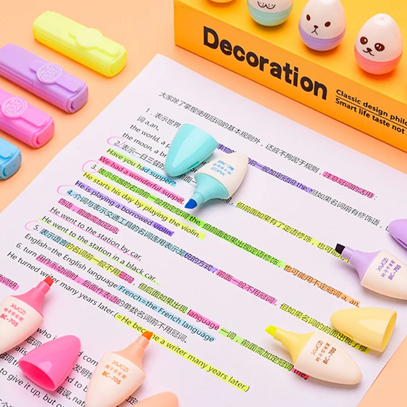 6 Pieces/Set Kawaii Highlighter Colored Marker Pens Creative Cute Design Painting, Graffiti, Notes Taking Use
6 Pieces/Set Kawaii Highlighter Colored Marker Pens Creative Cute Design Painting, Graffiti, Notes Taking Use
