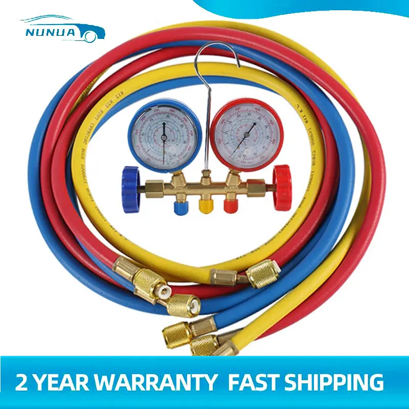 Car Air Conditioning Refrigeration Pressure Manifold Gauge Hose Adapter For R410A R134A Refrigerant Filler Pressure Gauge
Car Air Conditioning Refrigeration Pressure Manifold Gauge Hose Adapter For R410A R134A Refrigerant Filler Pressure Gauge