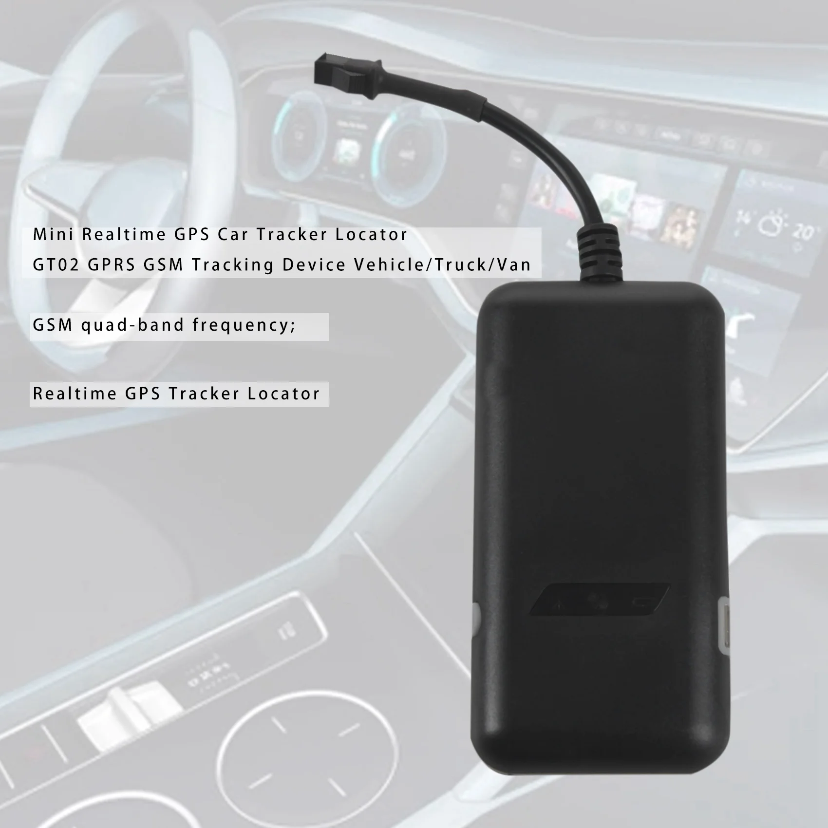 

Mini Realtime GPS Car Tracker Locator GT02 GPRS GSM Tracking Device Vehicle/Truck/Van