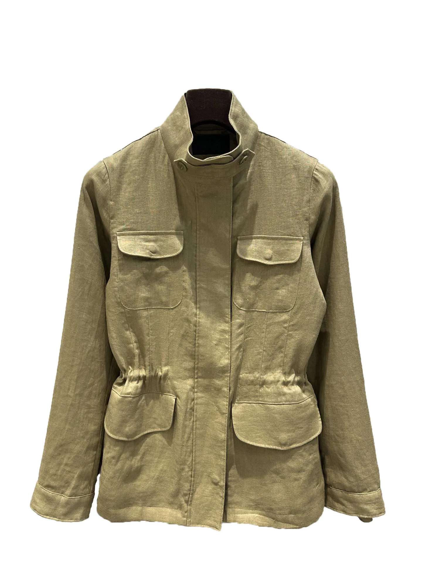 

Linen fabric jacket three-dimensional tailoring handmade edging process casual versatile fashion 2023 autumn new