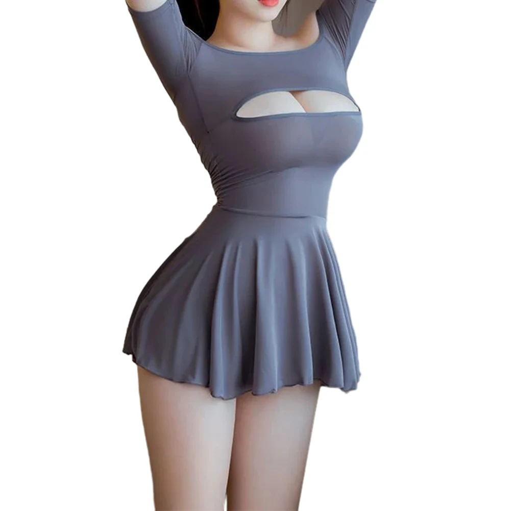 Women Sheer See Through Hollow Sexy Bodycon Short Dress Thong Panties Short Sleeve Off The Shoulder Nightgown Seductive Lingerie
Women Sheer See Through Hollow Sexy Bodycon Short Dress Thong Panties Short Sleeve Off The Shoulder Nightgown Seductive Lingerie