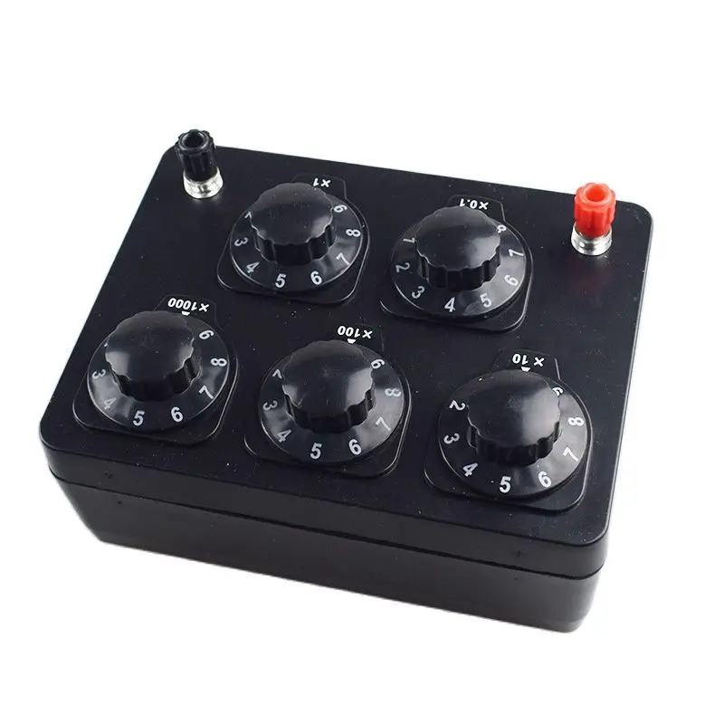 0-9999 Ohm Variable Resistance Box Five-speed Physics Experiment Rheostat Resistance Substitution Box for Lab Using Teaching
0-9999 Ohm Variable Resistance Box Five-speed Physics Experiment Rheostat Resistance Substitution Box for Lab Using Teaching