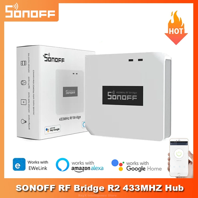 SONOFF RF BridgeR2 Wi-Fi 433 МГц беспроводной пульт дистанционного управления работает с Alexa