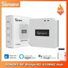 SONOFF RF BridgeR2 WiFi 433 MHz Wireless Controller eWelink APP Remote Control Smart Home Automation Work for Alexa Google Home SONOFF RF BridgeR2 WiFi 433 MHz Wireless Controller eWelink APP Remote Control Smart Home Automation Work for Alexa Google Home