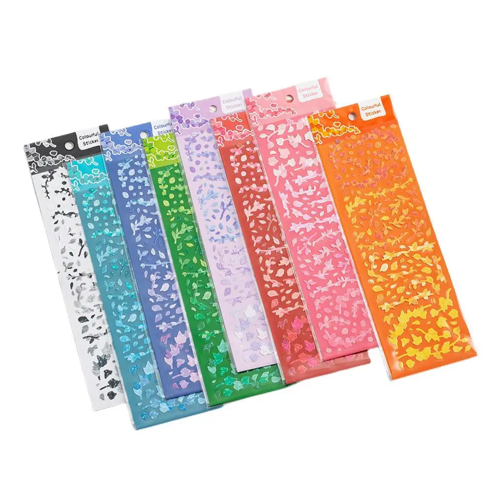8pcs Cute Shiny Korean Hologram Stickers Kpop Toploader Decor - Colorful Kawaii Reflective Deco Stickers With Flowers & Leaves
8pcs Cute Shiny Korean Hologram Stickers Kpop Toploader Decor - Colorful Kawaii Reflective Deco Stickers With Flowers & Leaves
