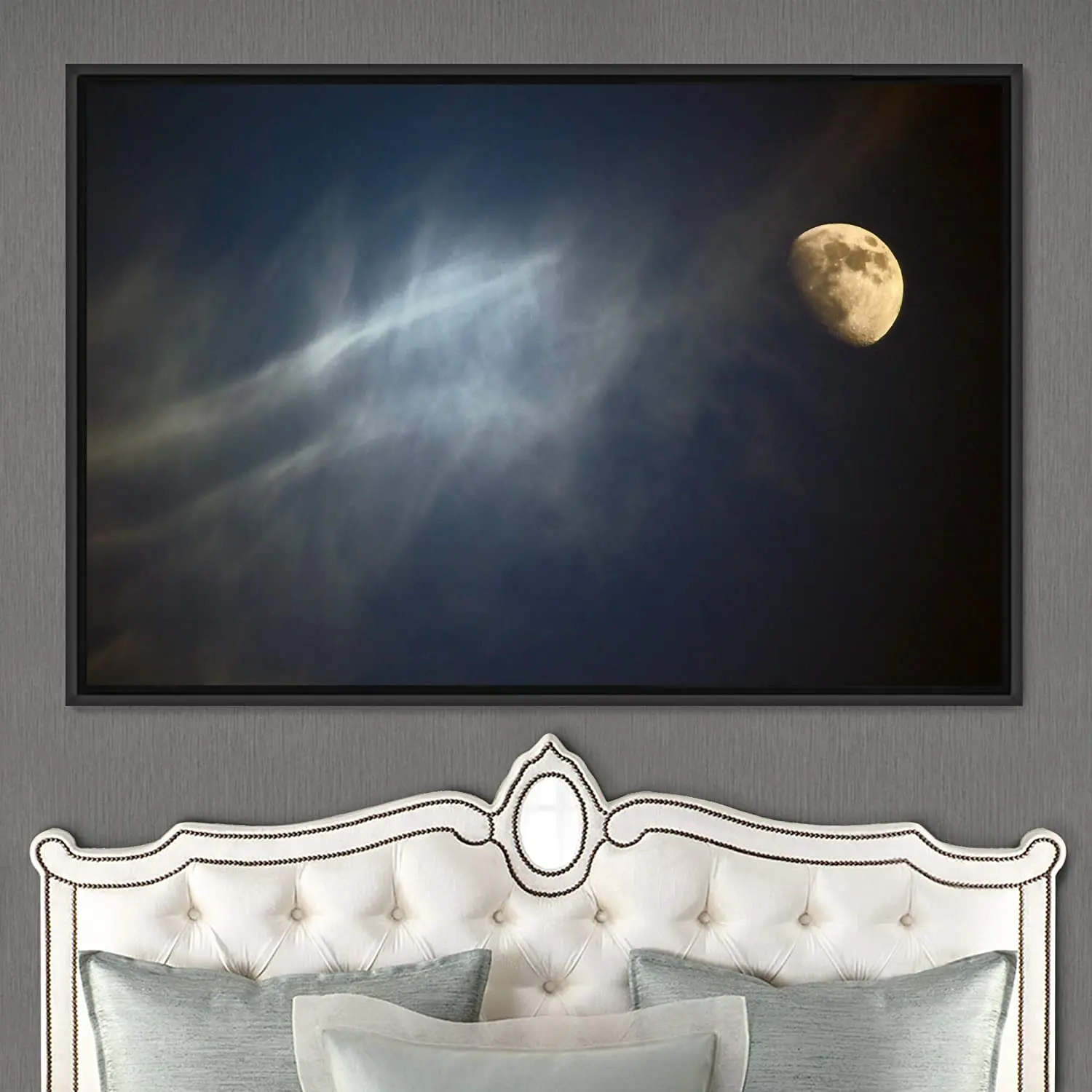 Фото Настенная картина в рамке с изображением лунного затмения аэроастрономическая и