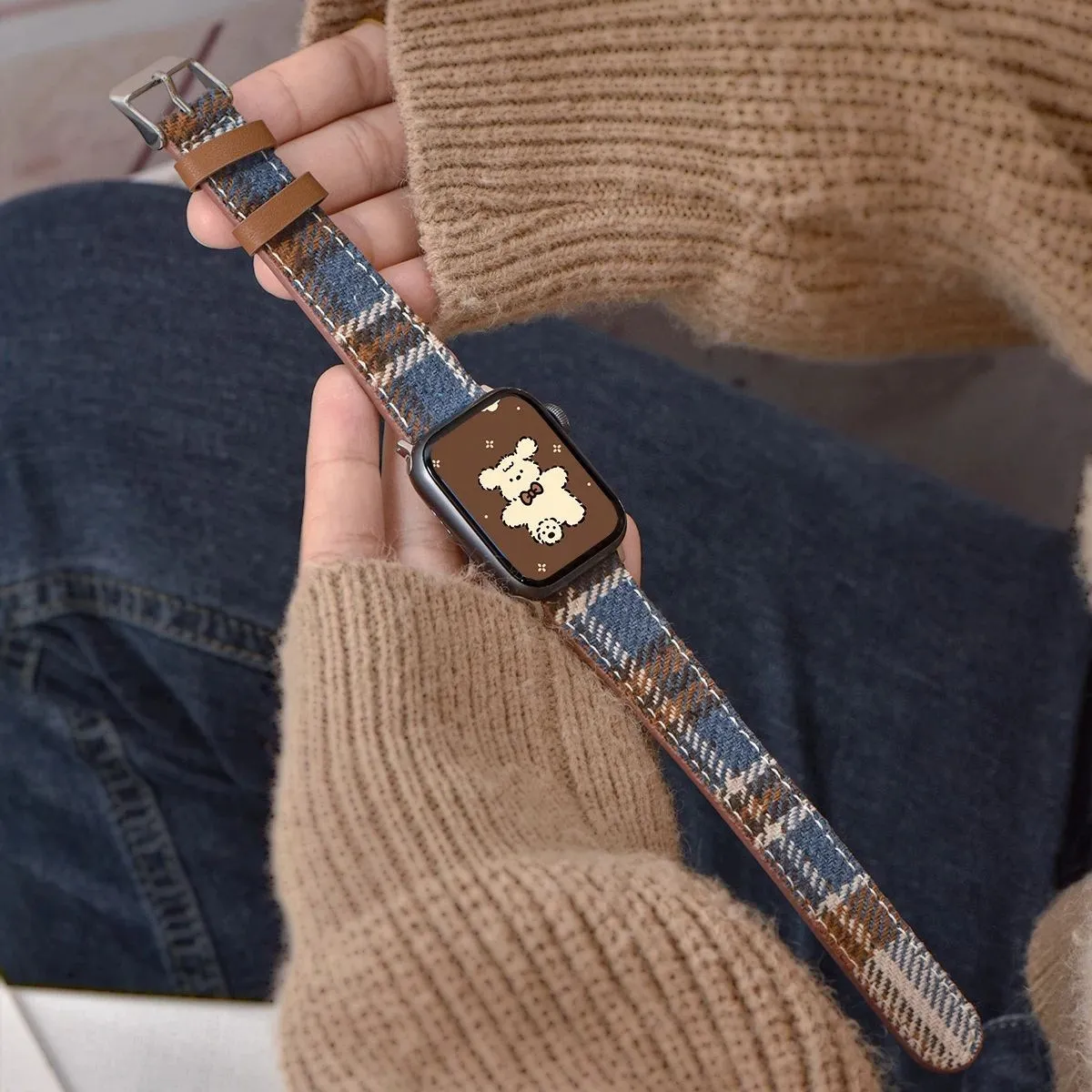Stylish Leather Strap For Apple Watch 44mm 38/42mm 41/45mm 9 8 7 Girl Band 40mm Woolen Cloth Bracelet For iWatch SE 6 5 4 49mm
Stylish Leather Strap For Apple Watch 44mm 38/42mm 41/45mm 9 8 7 Girl Band 40mm Woolen Cloth Bracelet For iWatch SE 6 5 4 49mm