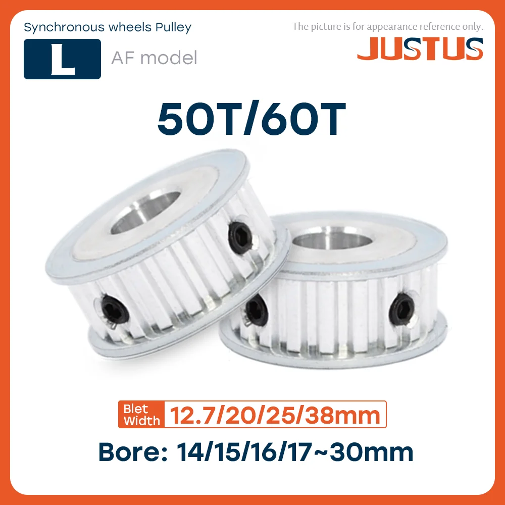 

L Type Timing Pulley AF Type 50T/60Teeth Bore 8/10/12/12.7-30mm for 12.7/20/25/38mm Width Belt Used In Linear Pulley