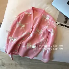 Sweat Pink Cardigan Women Sweater V Neck Sweater Winter Fall Women Embroidered Flower Sweaters Buttoned Sweaters Knit Thin
Sweat Pink Cardigan Women Sweater V Neck Sweater Winter Fall Women Embroidered Flower Sweaters Buttoned Sweaters Knit Thin