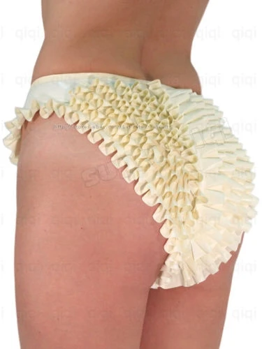

Masquerade Party100% Latex Pants Rubber Unisex Style White Lace Shorts Cool Underwear Size XS-XXL Party