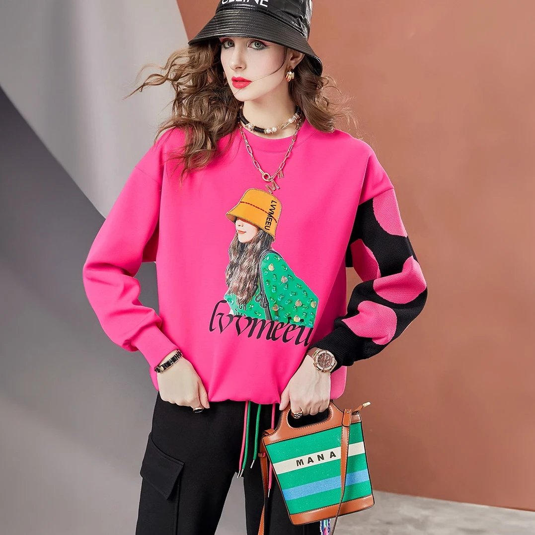 Autumn and Winter New fleece-lined Thickened Women's Hoodie Loose Long-sleeved Casual Diamond Sweater Top for women
Autumn and Winter New fleece-lined Thickened Women's Hoodie Loose Long-sleeved Casual Diamond Sweater Top for women