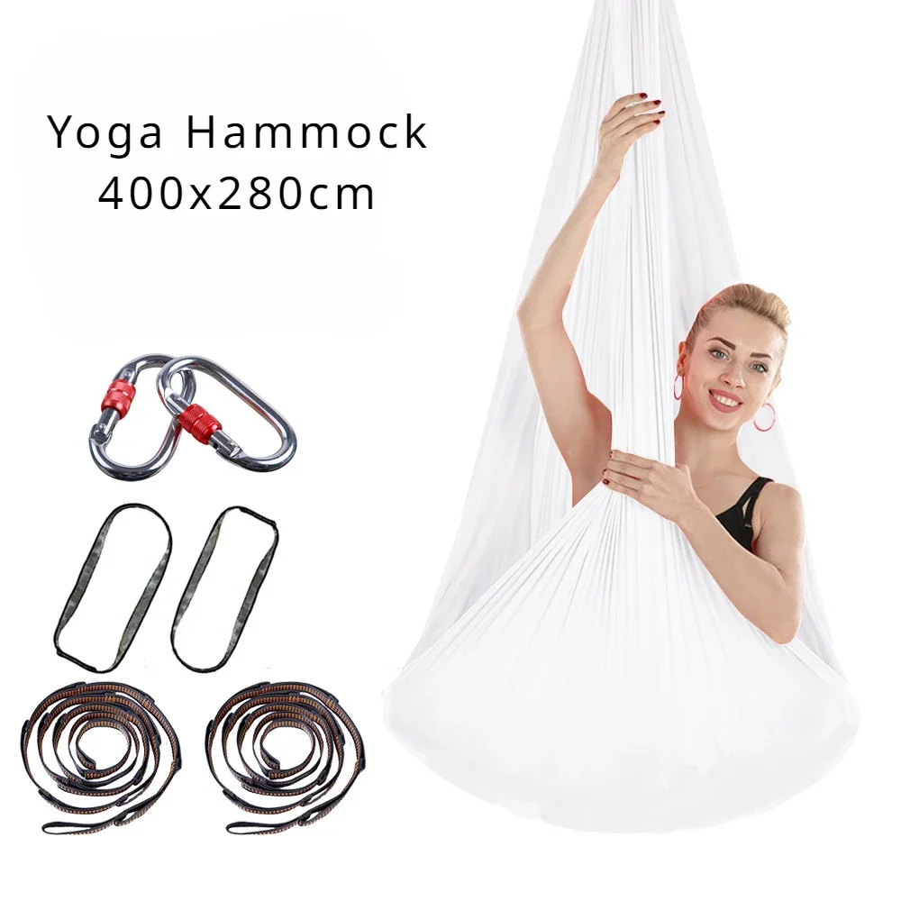 

Flying-Aerial Yoga Hammock Fabric Swing Latest Multifunction Anti-gravity for Training Sports Carbine Full Set Elastic 400x280cm