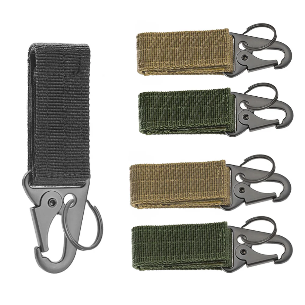 

Outdoor Keychain Tactical Gear Clip Keeper Pouch Belt Keychain Webbing Gloves Rope Holder Military Molle Hook Camping