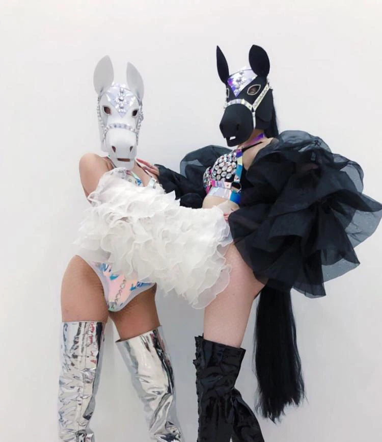 Stage Costumes Puff Sleeve Bikini Birthday Outfits For Women Party Rave Clothes Horse Headgear Club Halloween Costume
Stage Costumes Puff Sleeve Bikini Birthday Outfits For Women Party Rave Clothes Horse Headgear Club Halloween Costume
