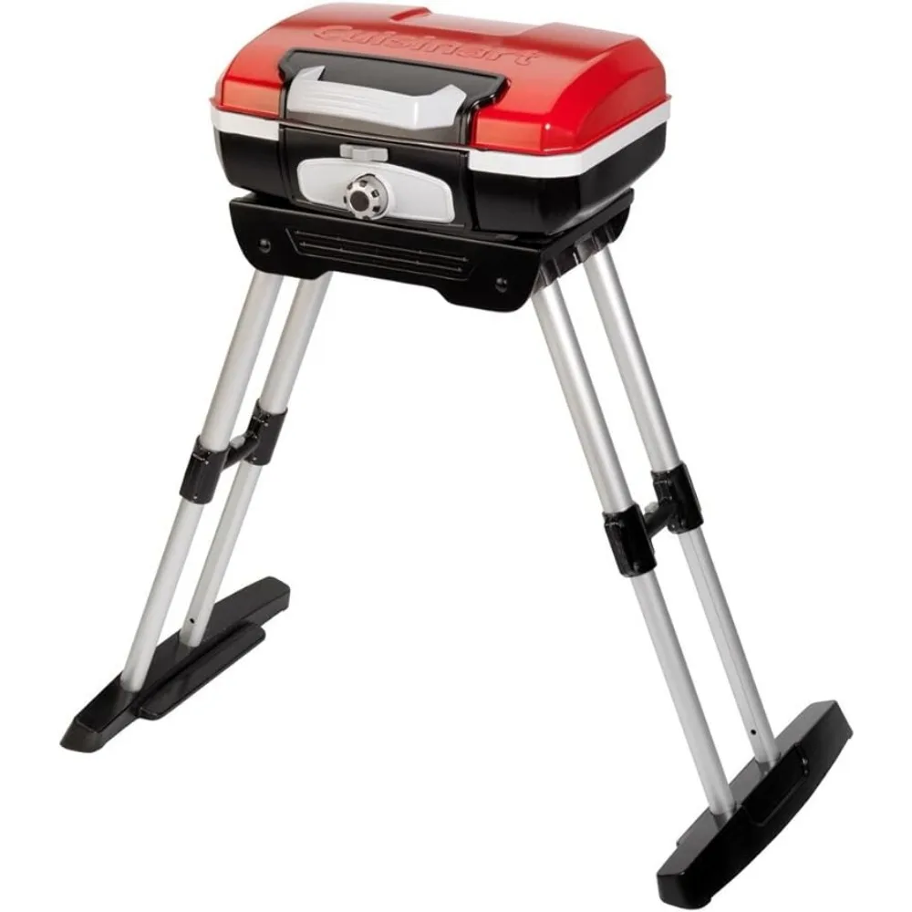 

CGG-180 Petit Gourmet Portable Gas Grill With VersaStand Cookware Bbq Grill Outdoor Red Stand Barbecue Large Outdoors Extra Bar