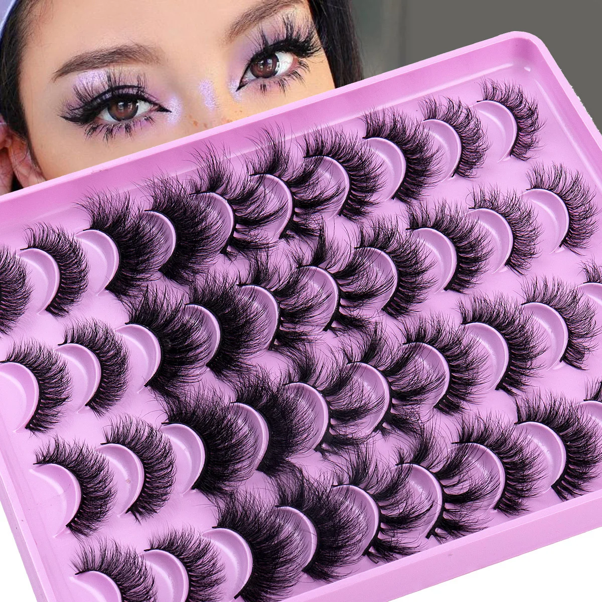 

New Faux Mink Lashes Natural False Eyelashes 20 Pairs Of Mixed Styles Thick Curled Eyelashes Natural Explosive Fake Eyelashes