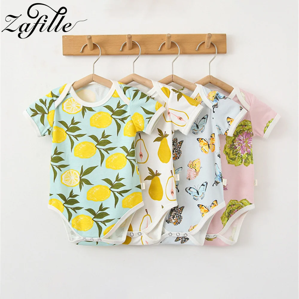 

ZAFILLE Summer Fruits Newborns Bodysuit Kids Girls Clothing Cute Baby's Rompers Thin Overalls For Children Outfit Boys Sleepwear