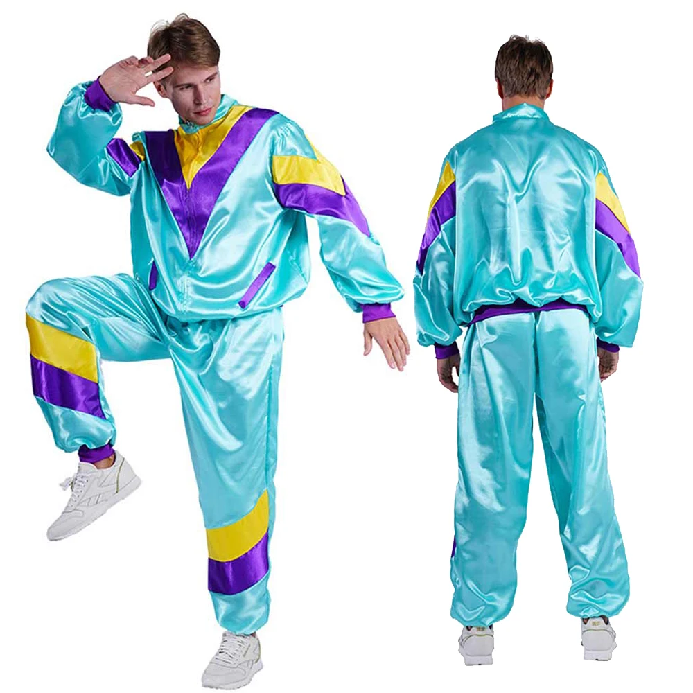 

Костюм для косплея в стиле ретро, спортивный костюм в стиле хип-хоп, пиджак и штаны для взрослых, карнавальный костюм на Хэллоуин для мужчин и взрослых, 80S, 90S