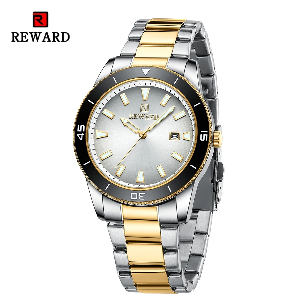 

REWARD New Business Watches for Men Fashion Japanese Movement Quartz Wrist Watch Waterproof Luminous with Date Wristwatches Male