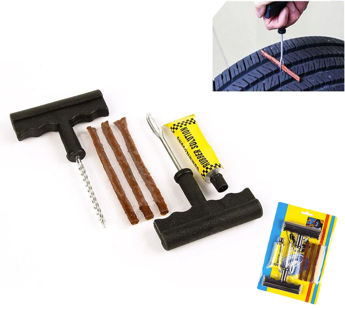 Car Tire Repair Tool Tire Repair Kit Studding Tool Set With Rubber Strips Auto Bike Tubeless Tire Tyre Puncture Plug Garage Tool
Car Tire Repair Tool Tire Repair Kit Studding Tool Set With Rubber Strips Auto Bike Tubeless Tire Tyre Puncture Plug Garage Tool