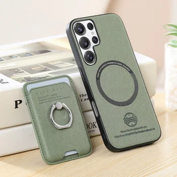 삼성 갤럭시 S26 울트라 S25 S24 S23 S22 S21 플러스 5G 고급 케이스 2IN1 가죽 카드 수납 케이스 삼성 S25 엣지 24 FE 마그네틱 폰케이스