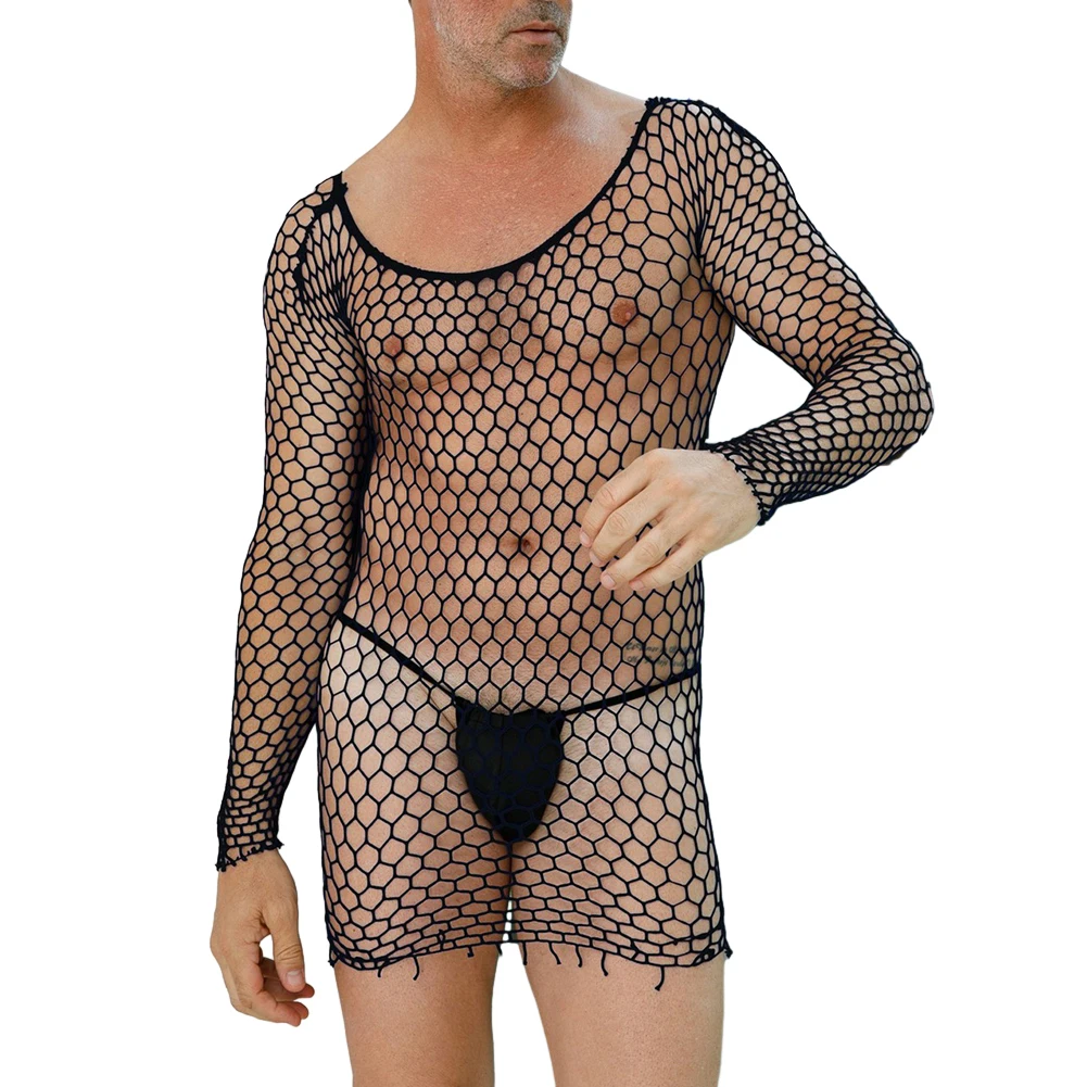 Sexy Men Fishnet Lingerie Long Sleeves Party Clubwear See-through Body Stockings Sissy Short Dress Gay Seduction Erotic Wear
Sexy Men Fishnet Lingerie Long Sleeves Party Clubwear See-through Body Stockings Sissy Short Dress Gay Seduction Erotic Wear