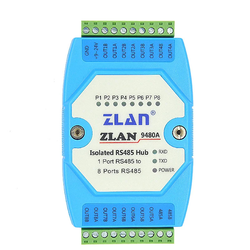 ZLAN9480A RS485 HUB to 8 channels RS485 industrial isolation relay extension repeater
ZLAN9480A RS485 HUB to 8 channels RS485 industrial isolation relay extension repeater