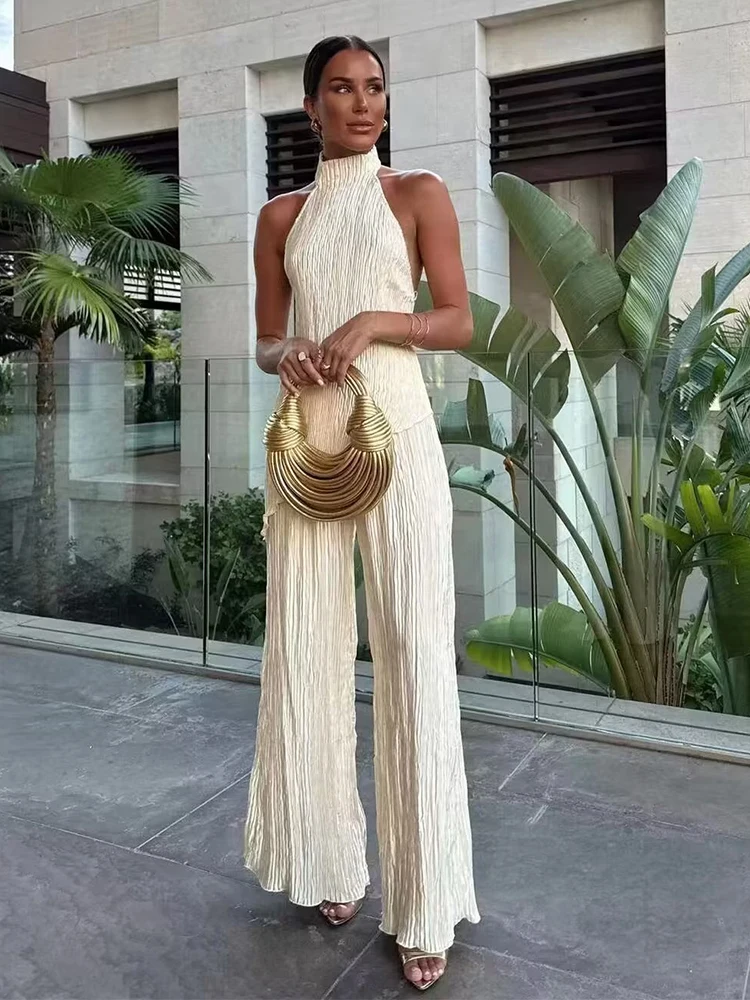 Top Women Suit Casual Ruched Long Pants Set Womens Outfits TRAF 2023 New Women Two Pieces Sets Fashion Asymmetric Halter
Top Women Suit Casual Ruched Long Pants Set Womens Outfits TRAF 2023 New Women Two Pieces Sets Fashion Asymmetric Halter