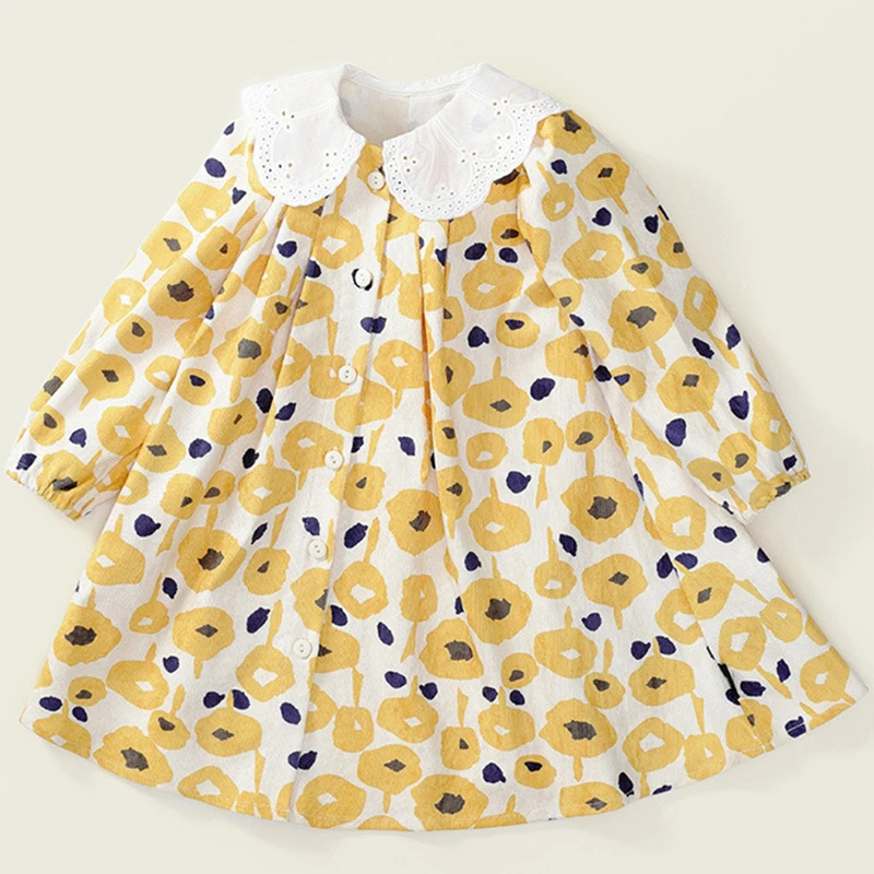 Spring 2024 Dress For Kids 2 To 10 Years Korean Style Fashion Long Sleeve Cute Floral Princess Shirts Dresses Baby Girl Clothes
Spring 2024 Dress For Kids 2 To 10 Years Korean Style Fashion Long Sleeve Cute Floral Princess Shirts Dresses Baby Girl Clothes
