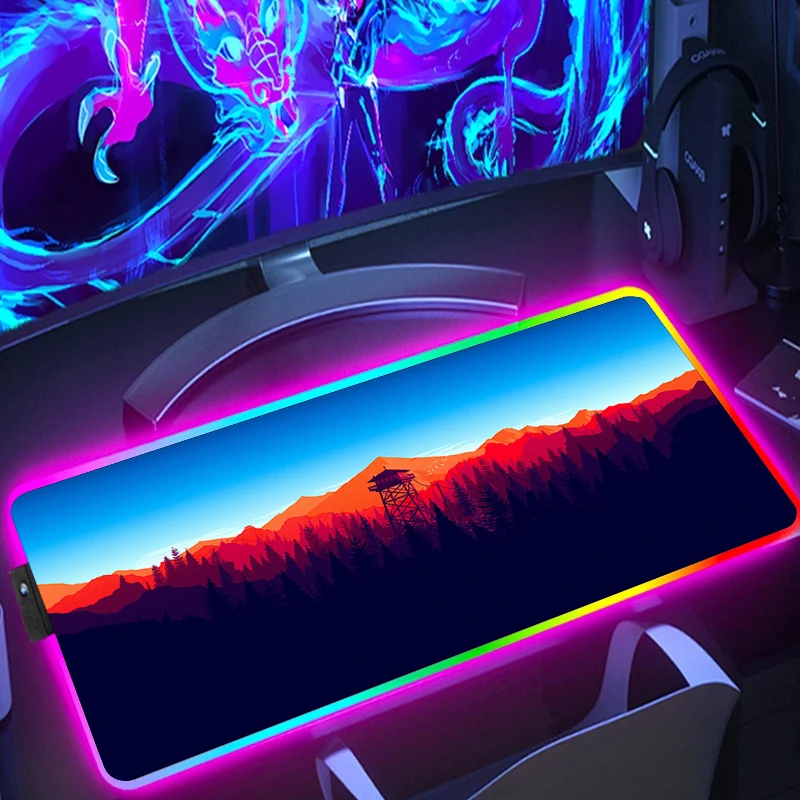 RGB Deep Forest Firewatch Laptop Pad Black Rubber Mouse LED Gaming Mouse Pad Desk Pad Mouse Large PC Keyboard Pad for Computer
RGB Deep Forest Firewatch Laptop Pad Black Rubber Mouse LED Gaming Mouse Pad Desk Pad Mouse Large PC Keyboard Pad for Computer