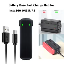 Battery Base Fast Charge Hub For Insta360 ONE R RS Twin/1-INCH/360 MOD Edition Fast Charger For Insta 360 RS R Camera Accessory Battery Base Fast Charge Hub For Insta360 ONE R RS Twin/1-INCH/360 MOD Edition Fast Charger For Insta 360 RS R Camera Accessory