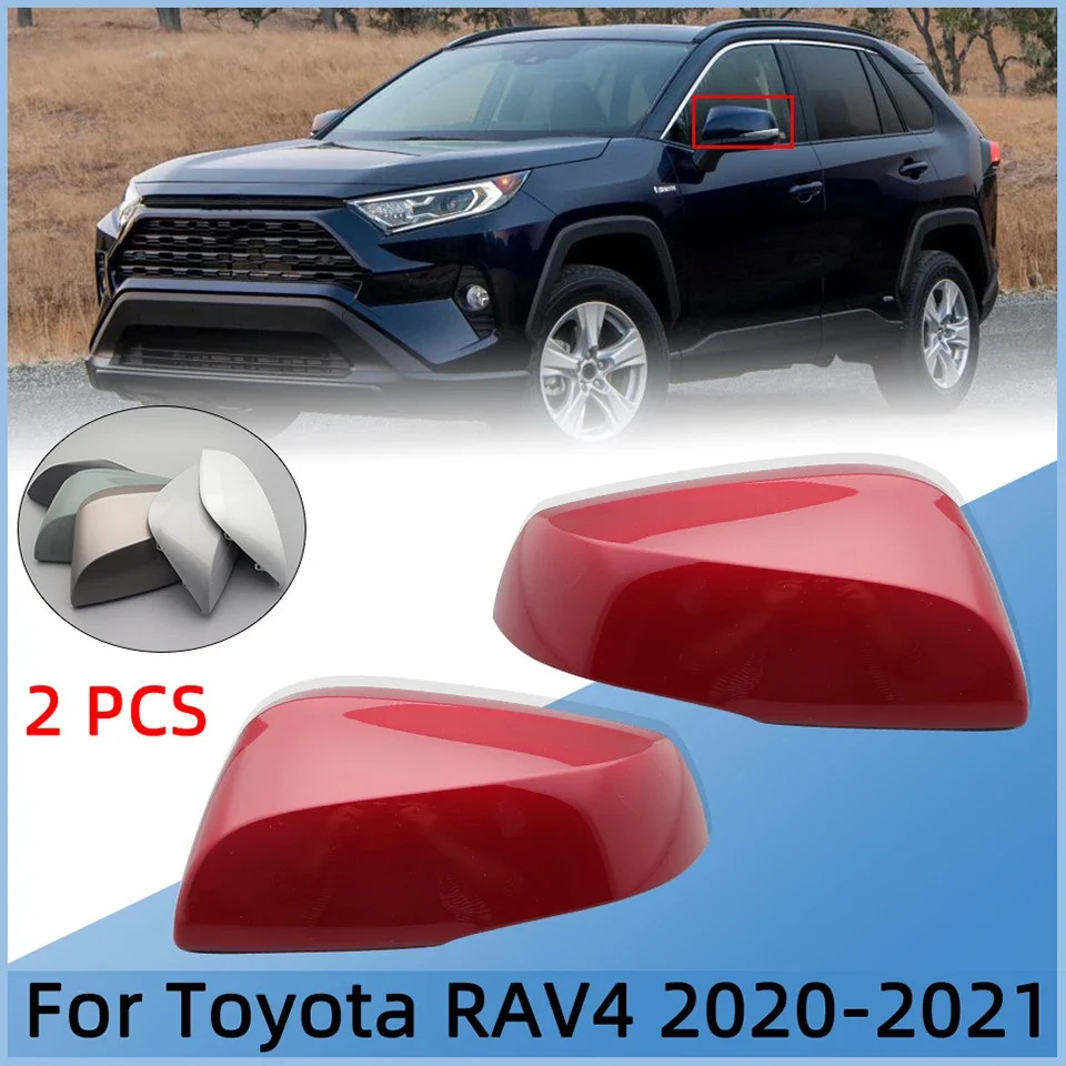 

2Pcs For Toyota Rav4 2020 2021 Mirror Cap Rearview Outside Wing Mirror Cover Housing Shell Milan Khaki Bronze White Black Grey