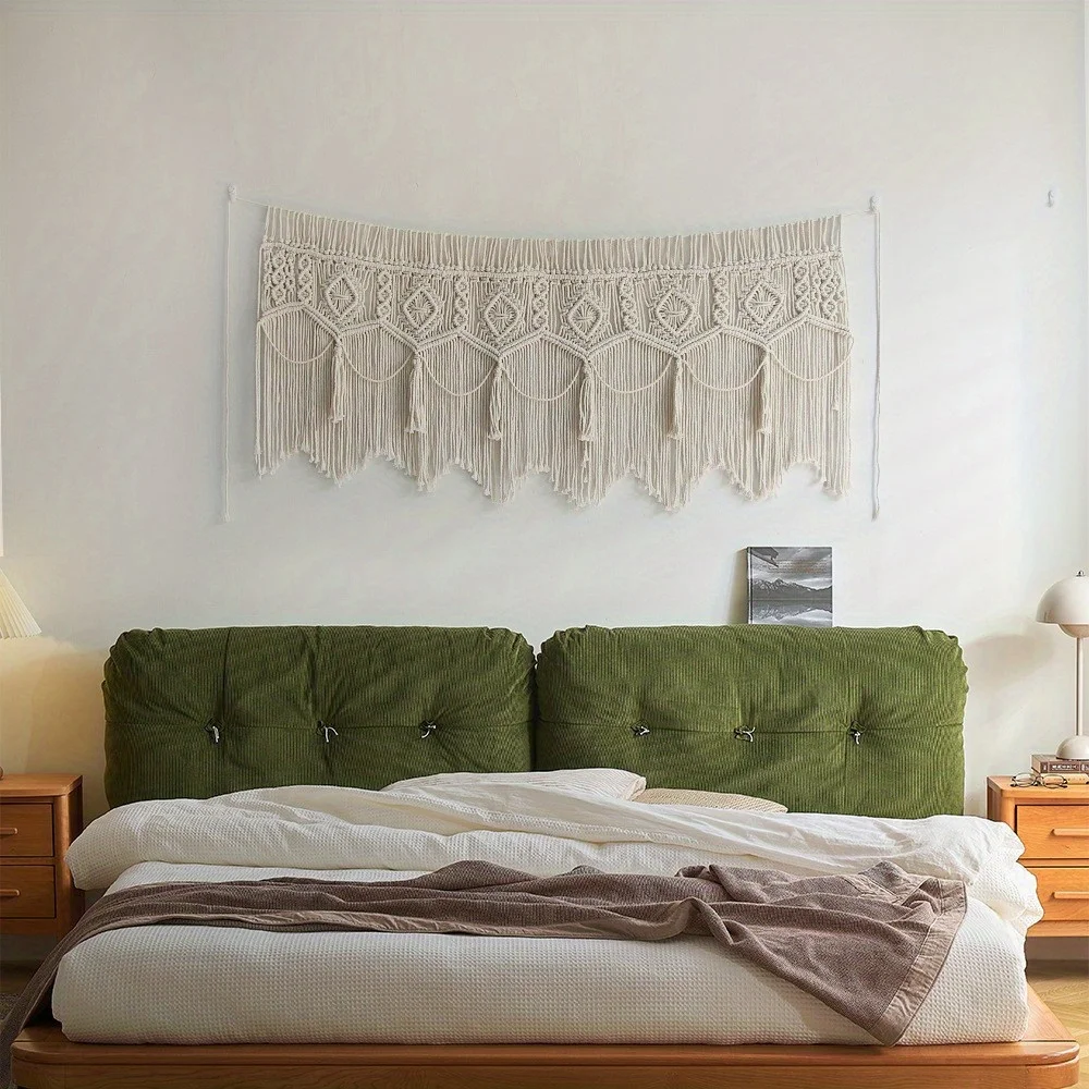Beige Lace Tapestry with Tassels - Floral Pattern Wall Art 5 Sbe62f1a905ae49c9b97b00c1a07cb87d7