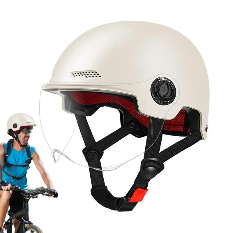 

Motorcycle Helmets with Glass Visor Shockproof Cycling Safety Helmet Adult bike head wear motorbike head protection Cap for bike