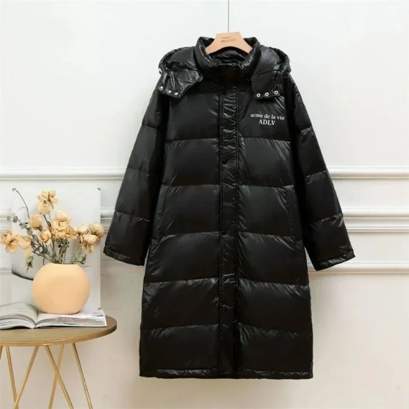 

Jackets for Women Parka Quilted Padded Windbreaker Hoodie Thick Padding Trench Duck Down Long Overcoat Woman Coat Black Luxury