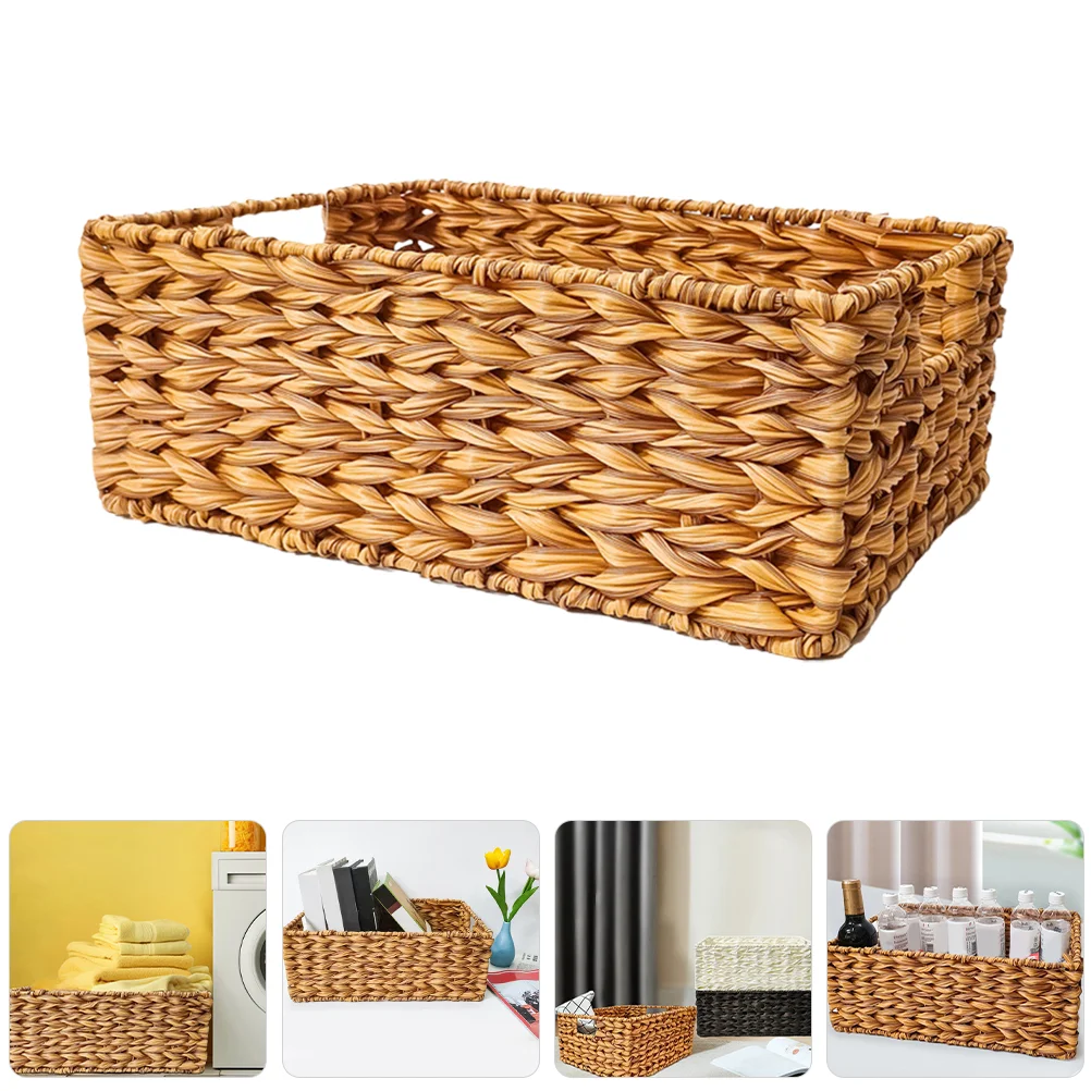 Woven Storage Basket Shelves Laundry Baskets Toy Natural Wicker Hyacinth Storage Basket Handle Desktop Holder
Woven Storage Basket Shelves Laundry Baskets Toy Natural Wicker Hyacinth Storage Basket Handle Desktop Holder