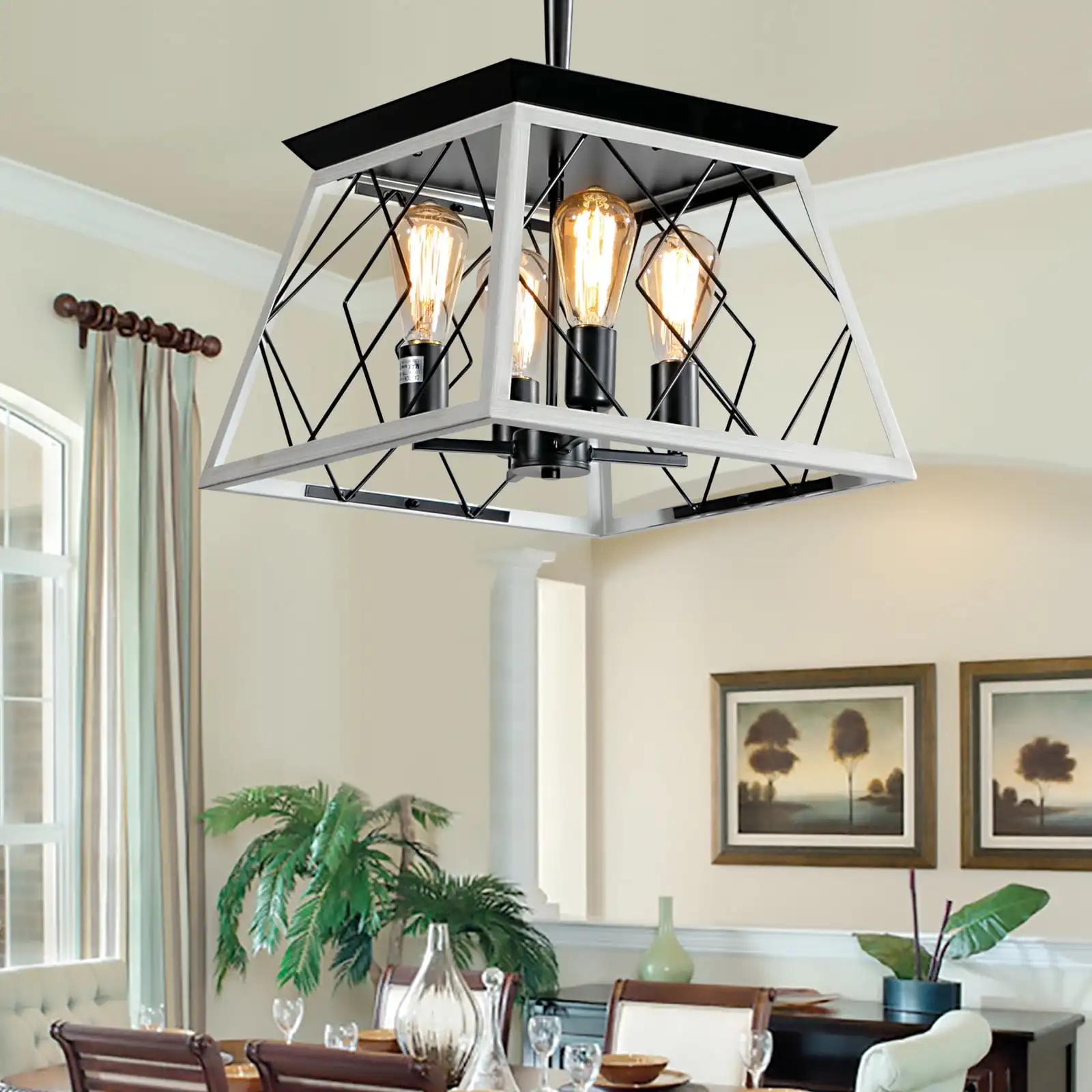 Farmhouse 4 Lights Chandelier Pendant Light Industrial Hanging Light Fixture for Dining Room Kitchen Island
Farmhouse 4 Lights Chandelier Pendant Light Industrial Hanging Light Fixture for Dining Room Kitchen Island