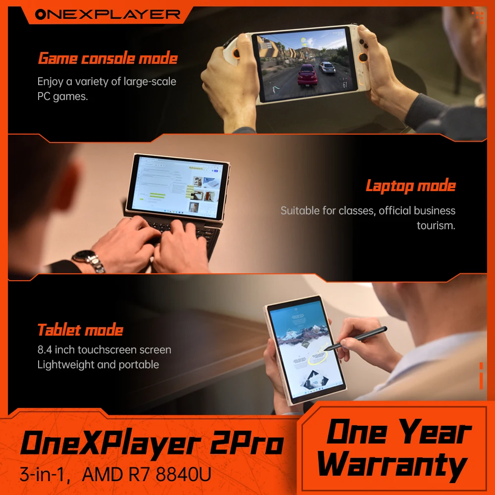 

OneXPlayer 2 Pro Onexplayer AMD Ryzen 7 8840U Wins Gaming Console Portable Mini PC Laptop Notebook Tablet For Business Office