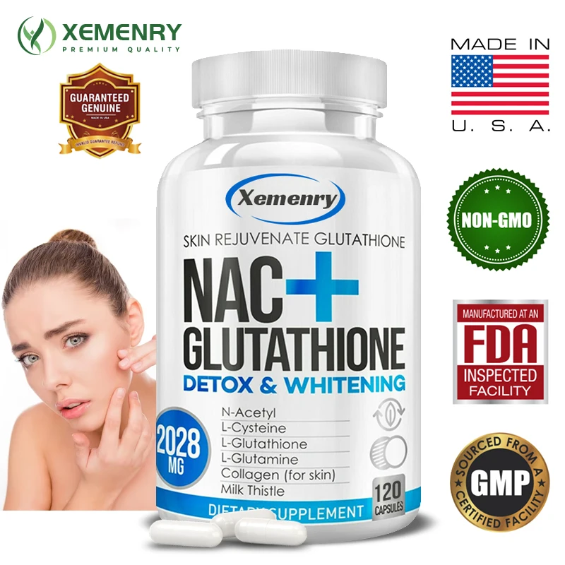 

NAC + Glutathione - Supports Liver and Respiratory Health, Anti-aging - Antioxidant