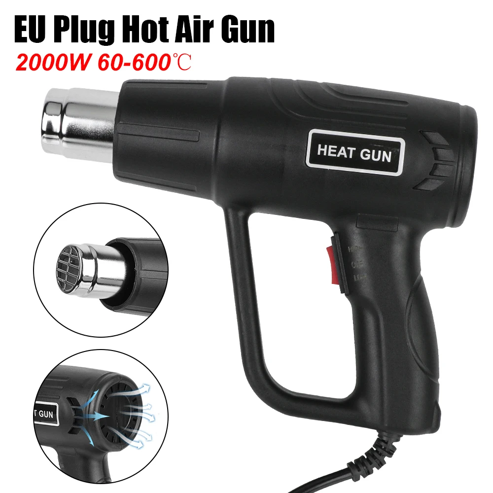 60-600℃ 2000W 50HZ Soldering Wrap Blower Heater Variable Temperature Hair Dryer NO LCD Electric Hot Air Gun Heat Gun Power Tool
60-600℃ 2000W 50HZ Soldering Wrap Blower Heater Variable Temperature Hair Dryer NO LCD Electric Hot Air Gun Heat Gun Power Tool