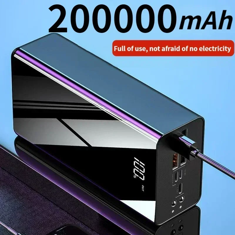 

Fast charging power bank with a large capacity of 200000 mAh, suitable for Huawei, Apple, mobile power supply