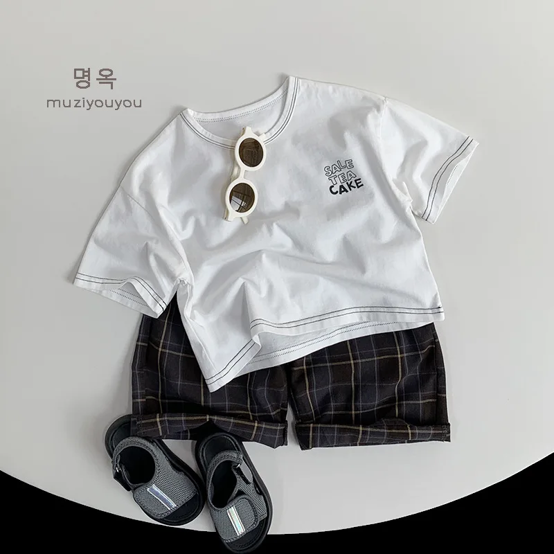 2025 Summer New Children Short Sleeve T Shirts Fashion Girl Letter Print T Shirts Kids Boys Casual Tops Baby Tee Infant Clothes 7 Sbe73003205c24dcc8b6b16c83ac49252J