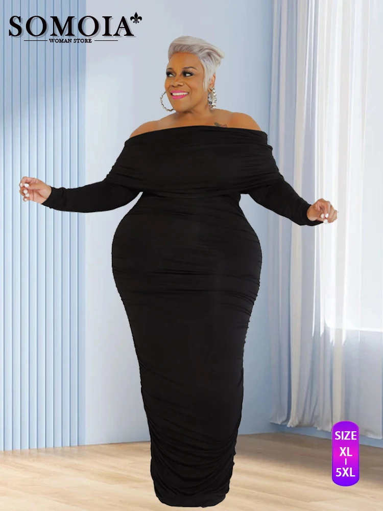 SOMOIA Plus Size Dress Elegant Solid One Neck Fashion Sexy Large Women's Dress Party Evening Dresses Wholesale Dropshipping
SOMOIA Plus Size Dress Elegant Solid One Neck Fashion Sexy Large Women's Dress Party Evening Dresses Wholesale Dropshipping