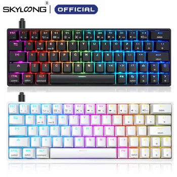 O SK61: Um Teclado Mecânico de Alto Desempenho para Gamers e Entusiastas 11 SKYLOONG GK64 Mechanical Keyboard Optical Hot Swappable RGB Mini Bluetooth Wireless Gamer Gaming Keyboards for Desktop Ipad SK64